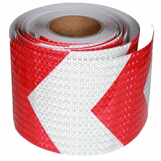 Red and White Reflective Tape Outdoor Waterproof 6 inch X 66 feet, High by tuyrchu