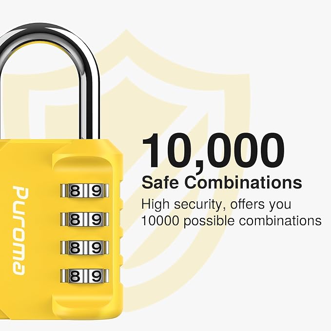Puroma 2 Pack Combination Lock for Locker 4 Digit Outdoor Waterproof Padlock - Image 2