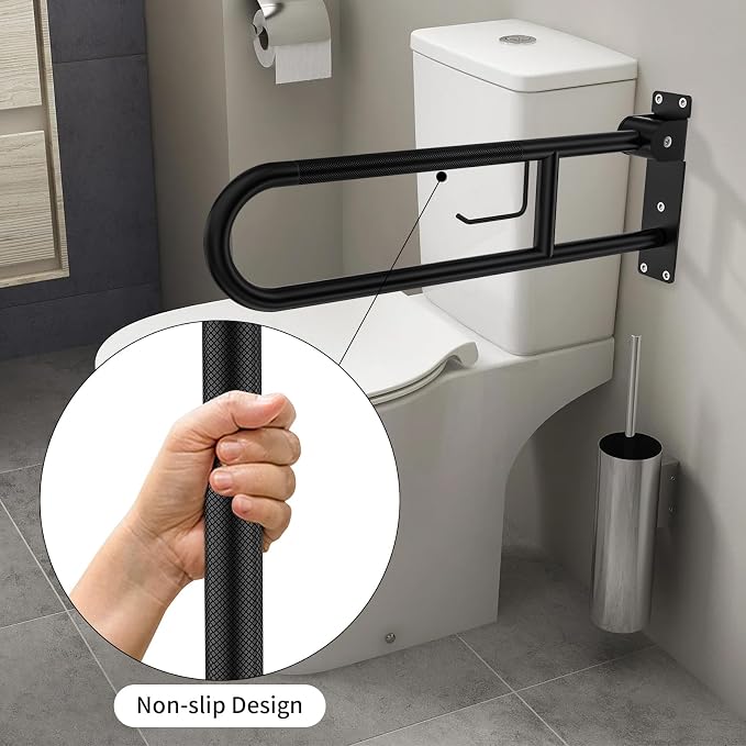 Toilet Grab Bar 30.3 Inch, YuanDe Flip Up Grab Bar - Image 6