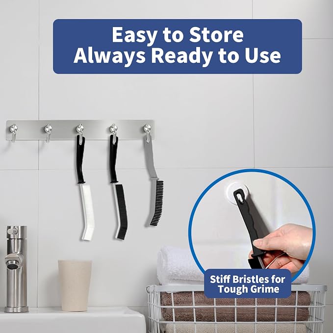 Crevice Cleaning Brush, Hard-Bristled Gap Scrub Brush, Toilet Gap Cleaning - Field & Grace