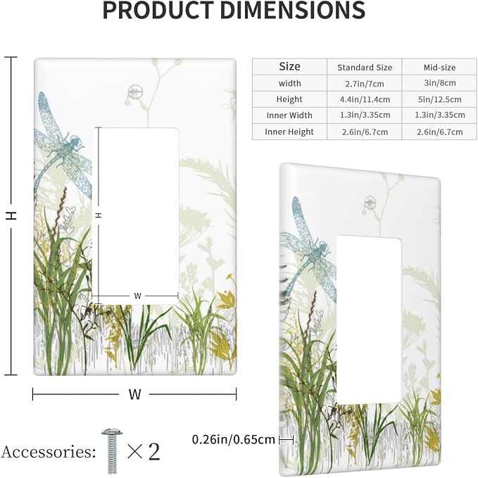 Wild Flower Dragonfly 1 Gang Single Rocker Light Switch Cover Plates Decorative - Image 4