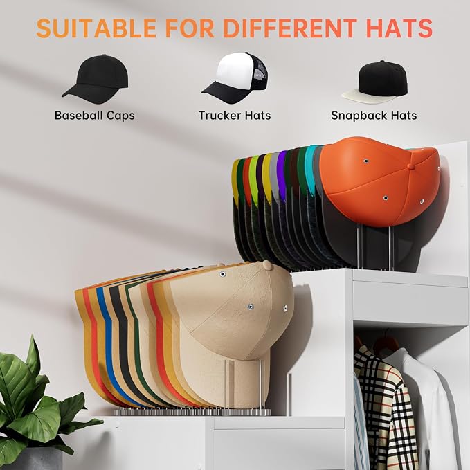 Kadolina Hat Organizer for Baseball Caps, Acrylic Hat Rack for 12 Baseball Caps - Image 5