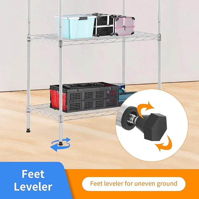 BestOffice | 5-Tier Wire Storage Shelves | 14x24x60 | Chrome | - Image 4