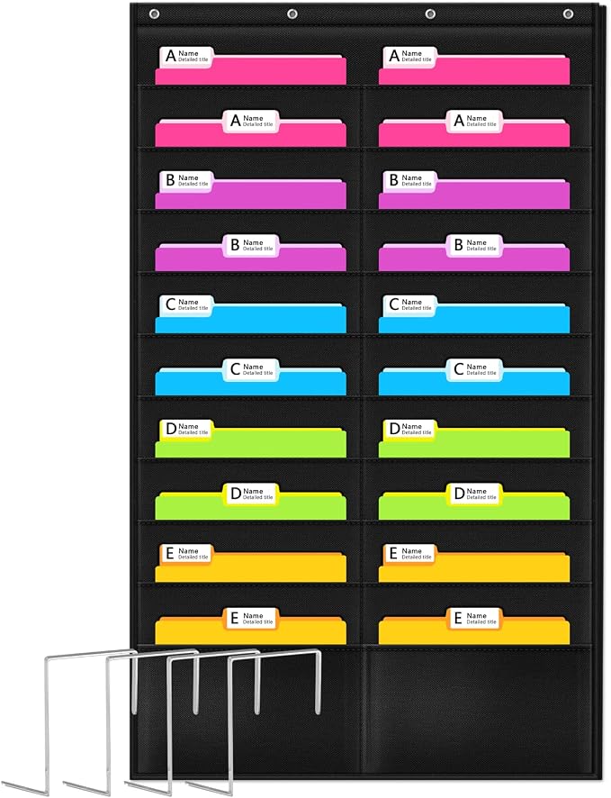 Godery Folder Pocket Chart, Cascading Wall Organizer by Godery