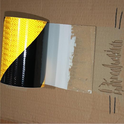 Reflective Tape Yellow and Black 20 inch Wide, Outdoor Waterproof Hazard - Image 2