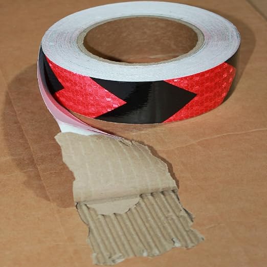 Red and Black Reflective Tape Outdoor Waterproof 1 inch X 66 feet, High - Image 2