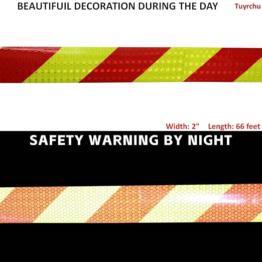 Reflective Tape 2 inch X 66 feet, Outdoor Waterproof Hazard Conspicuity Safety - Image 3