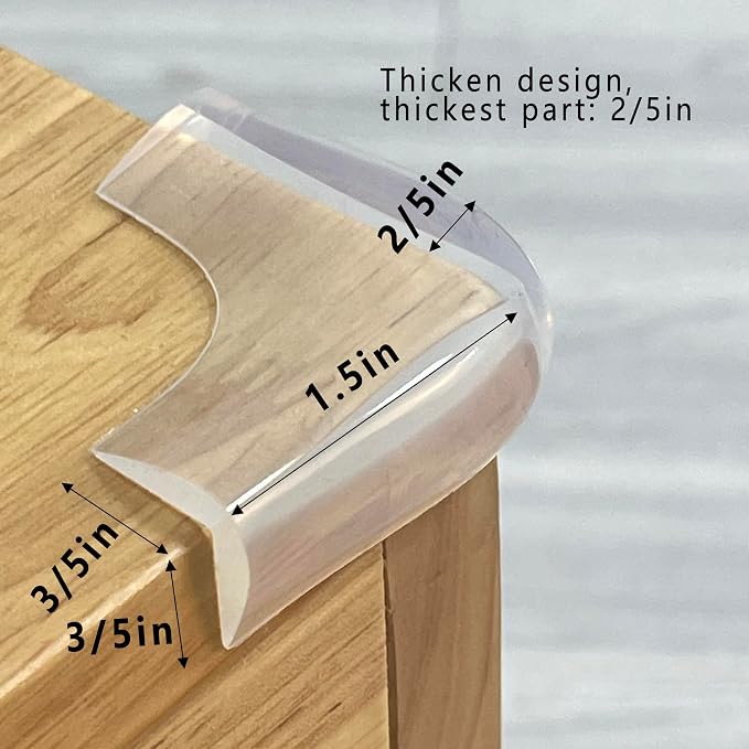 Food-Graded Silicone Clear Corner Protectors, Baby Proofing Table Edge Guards - Image 3