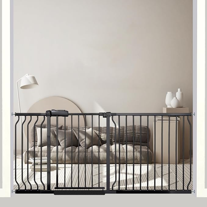 67-71.5 Inch Extra Wide Baby Gate, Pressure Mounted No Drill, Heavy-Duty Metal by Ghthes+Felle