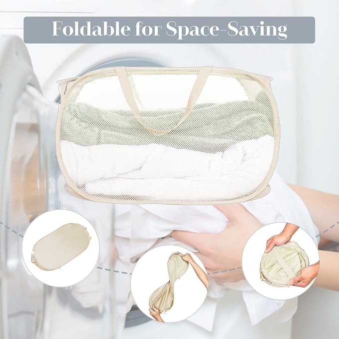 4 Pack Collapsible Laundry Baskets, Foldable Laundry Basket - Field & Grace