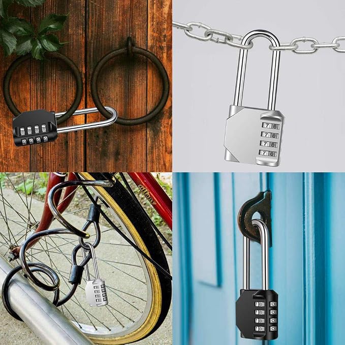 2 Pack disecu 2.6 Inch Long Shackle Combination Lock, 4 Digit Outdoor - Image 6