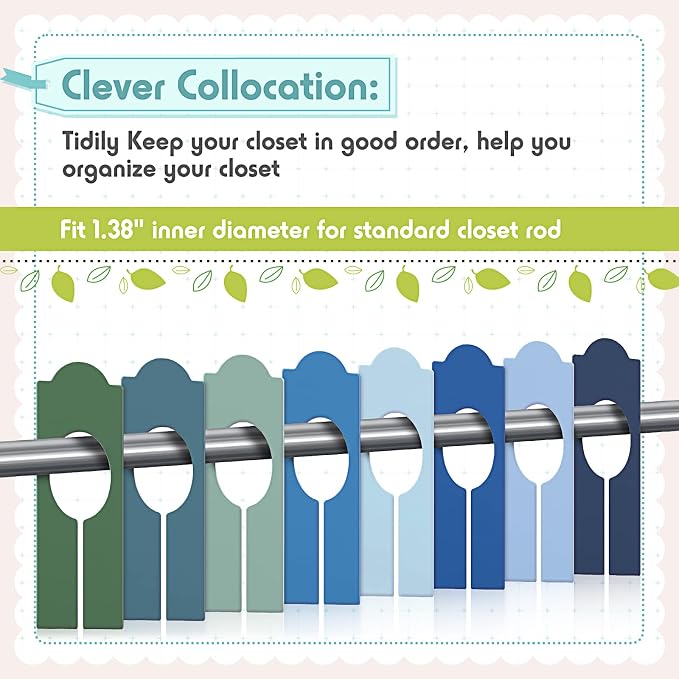 Sintuff 64 Pcs Hanging Closet Size Dividers Clothing Rack Dividers Rectangular - Image 3