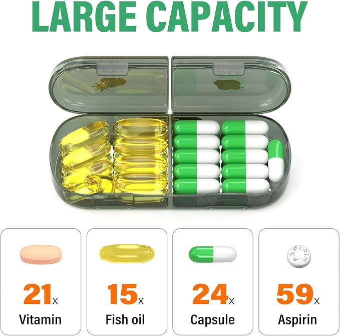 Weekly Pill Organizer 2 Times a Day, 7 Day Pill Box 2 Times, Portable - Image 2
