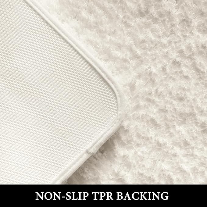 MIULEE Extra Thick Non Slip Bathroom Rug Shaggy Soft Bath Mat Plush Microfiber - Image 4