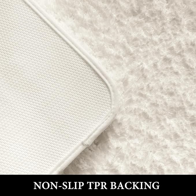 MIULEE Extra Thick Non Slip Bathroom Rug Shaggy Soft Bath Mat Plush Microfiber - Image 4