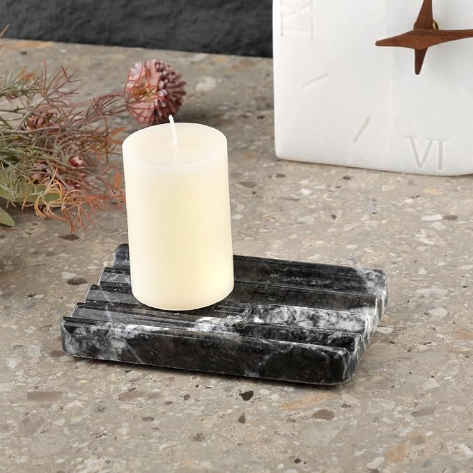 Marble Soap Dish, Bar Soap Holder Shower, Easy Cleaning Natural Stone Sponge - Image 7
