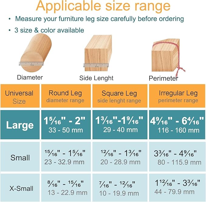 32 Pcs Chair Leg Protectors for Hardwood Floors, Silicone Felt Furniture Leg - Image 2