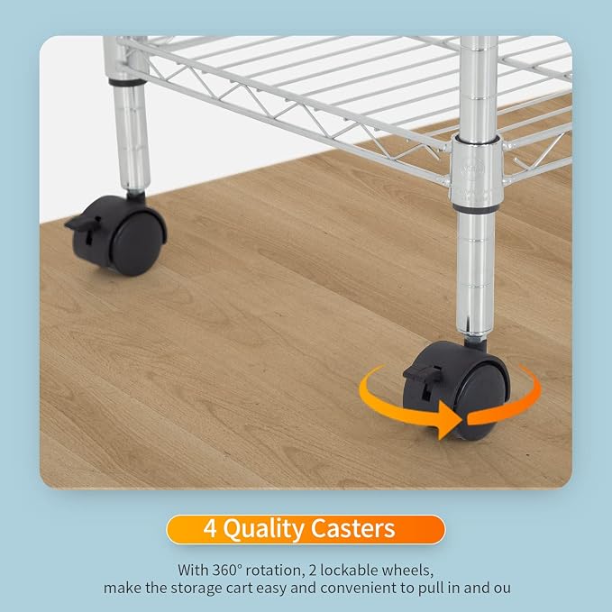 FDW 3 Tier Wire Shelving Metal Storage Shelves 23L x 13W x 32H Layer Storage - Image 6