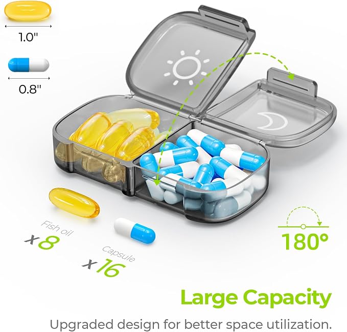 AUVON XL Weekly Pill Organizer 2 Times a Day, Pill Box 7 Day - Image 2
