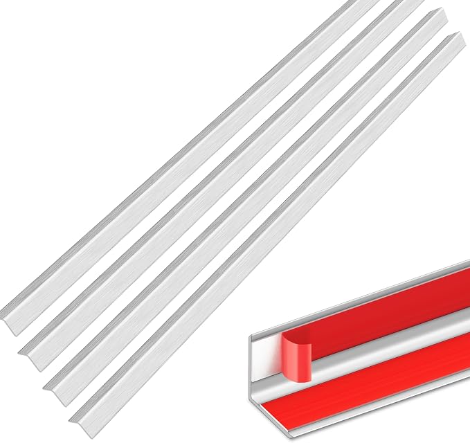5pcs 57" L*1.42" W Aluminum Self-Adhesive Wall Corner Protectors, Wall - Image 3