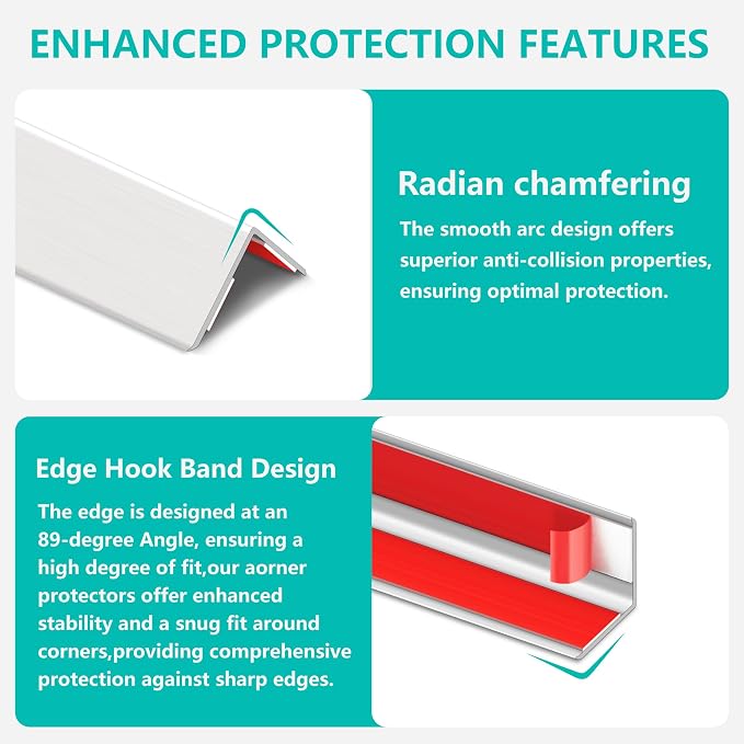 5pcs 57" L*1.42" W Aluminum Self-Adhesive Wall Corner Protectors, Wall - Image 7