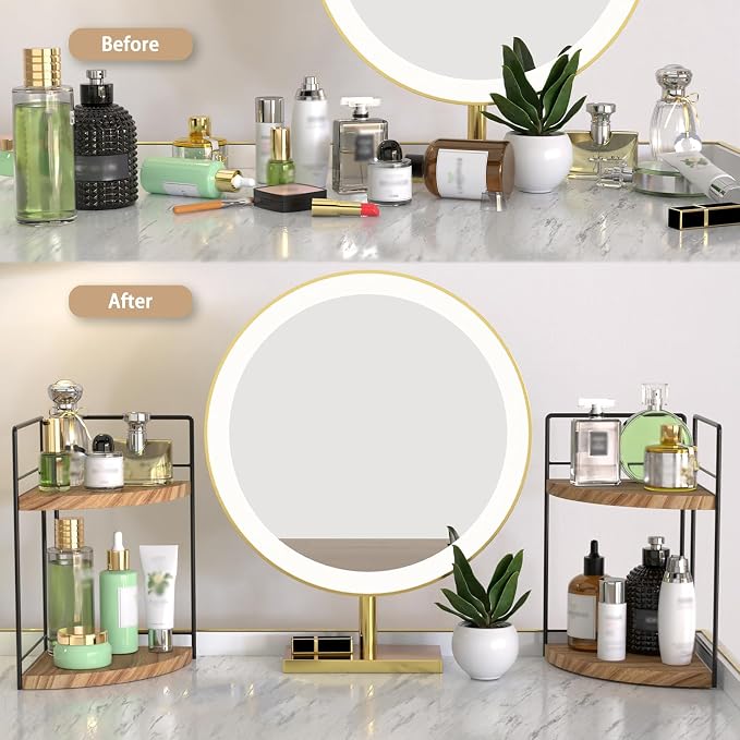2 Pack Bathroom Counter Organizer, 2 Tier Corner Bathroom Counter Organizer - Image 4