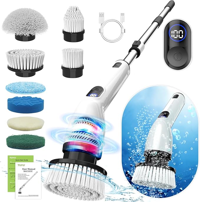 TUYU Electric Spin Scrubber, Full-Body IPX7 Waterproof Bathroom Scrubber - Field & Grace