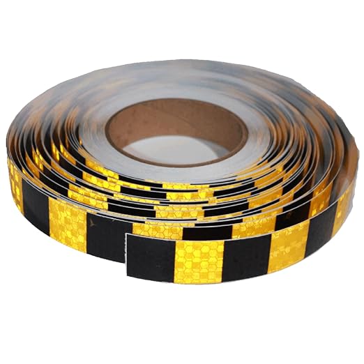 Yellow Black Reflective Tape Outdoor Waterproof 1 inch X 166 feet, High by tuyrchu