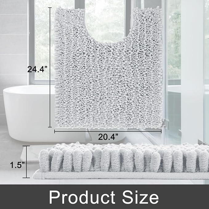 Yimobra Toilet Rug U Shaped Washable 24x20 Inch - Image 2