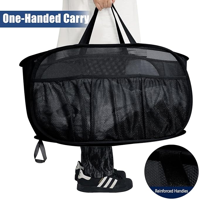 2 Pack Collapsible Laundry Baskets, Upgrade Pop Up Laundry Hamper - Image 6
