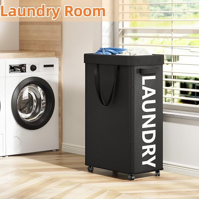 90L Rolling Laundry Basket - Image 2
