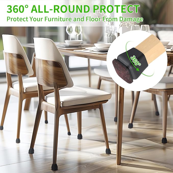 16PCS Small Chair Leg Floor Protectors, 3/4 inch Chair Leg Caps Covers Silicone - Image 2