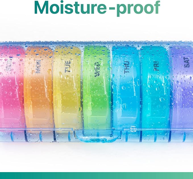 Sukuos Large Weekly Pill Organizer 2 Times a Day, Daily Pill Box 7 Day Easy to - Image 5