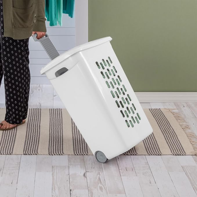 Sterilite 18-Pack Ultra Wheeled Hamper, Laundry Basket w/Flip-Top Lid & - Image 6