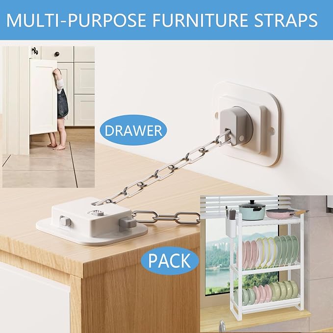 YEYA Upgraded Anti-Tip No Drill Furniture Anchor - Image 7