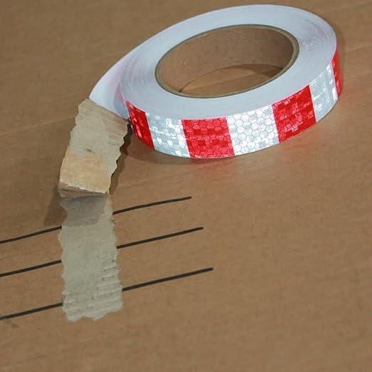 Red and White Reflective Tape Outdoor Waterproof 1 inch X 166 feet, High - Image 2