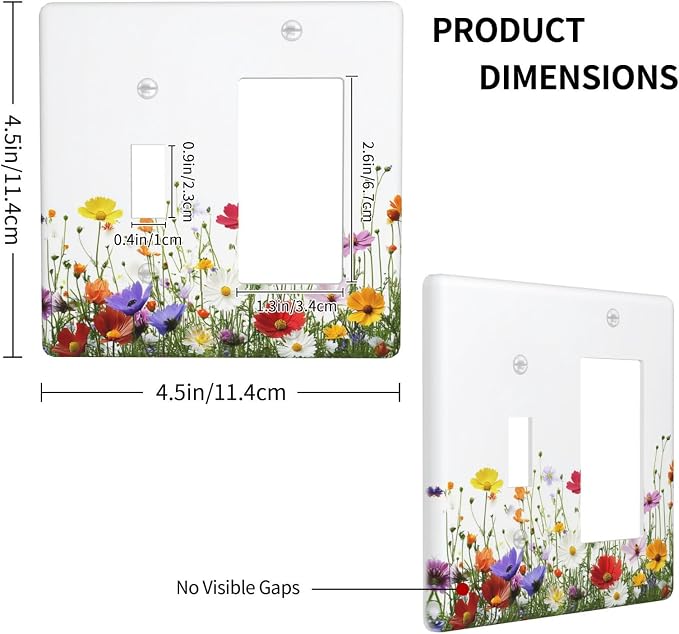 Outlet Covers Colorful Wildflowers Plant Floral Daisy 1 Toggle 1 Rocker - Image 4