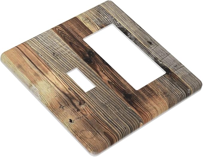 Barn Brown Wood Rustic Weathered Wood Print Outlet Covers 1 Toggle 1 Rocker - Image 3