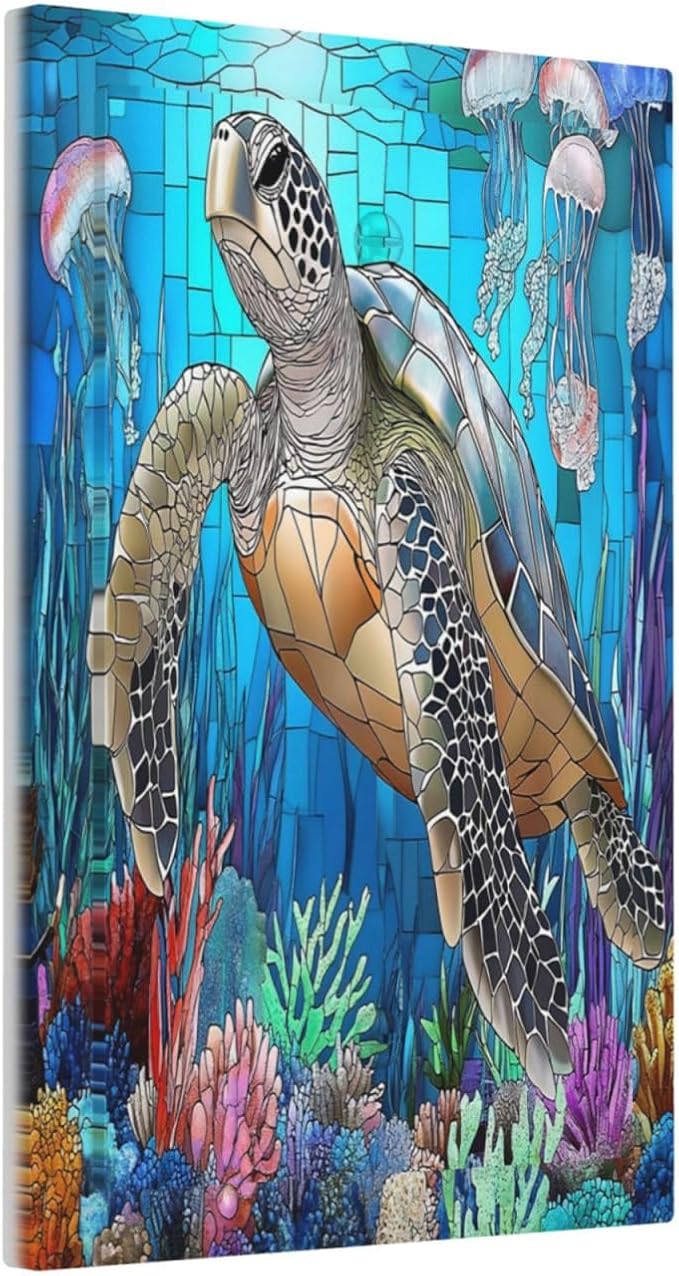 Light Switch Cover Plate Nautical Sea Turtle Coral Jellyfish 1 Gang No Device - Image 2