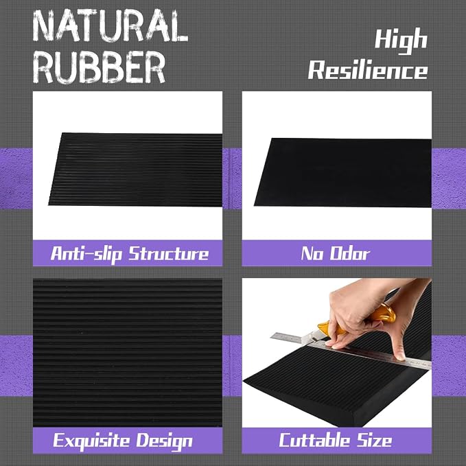 0.8" Rise Threshold Ramp for Doorways, 2204 LBS Capacity Rubber Threshold Ramp - Image 3
