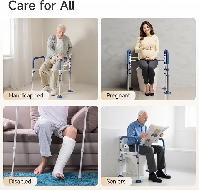 Toilet Safety Rails for Seniors, Height-Adjustable Toilet Frame - Image 5