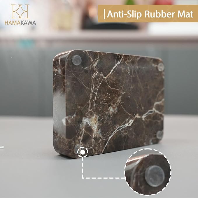Natural Marble Soap Dish, Emperador Dark Rectangle Jewelry Dish, Dark Brown - Image 9