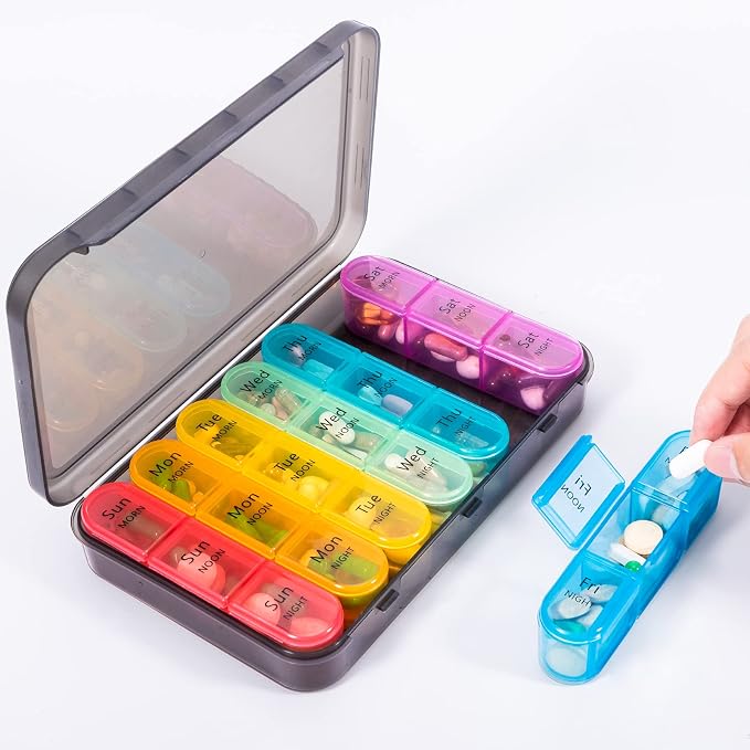 Daviky Pill Organizer 3 Times a Day, Daily Pill Box 7 Day, Weekly Cases - Image 7