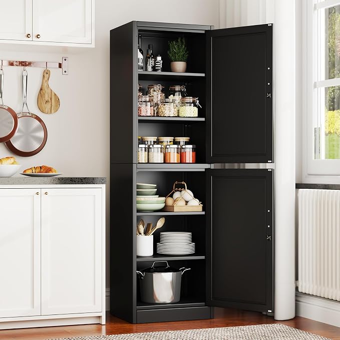 67" Metal Storage Cabinet with Lock, Tall Narrow Office File Cabinets with 2 - Image 5