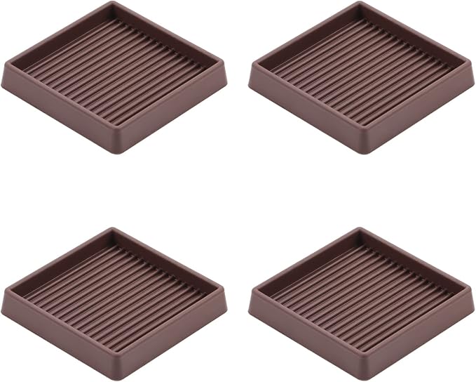 3X3 Rubber Caster Cups, Non Slip Furniture Pads, Anti-Slip Furniture Gripper by VOCOMO