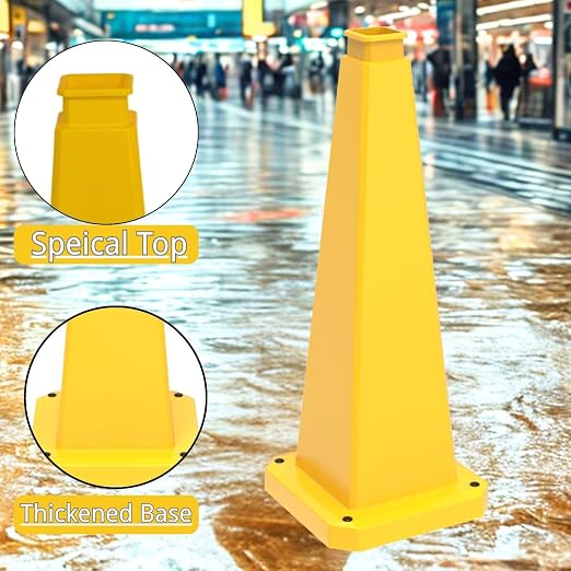 BESEA 6 Pack 28" Bright Yellow Traffic Safety Cones - Image 5