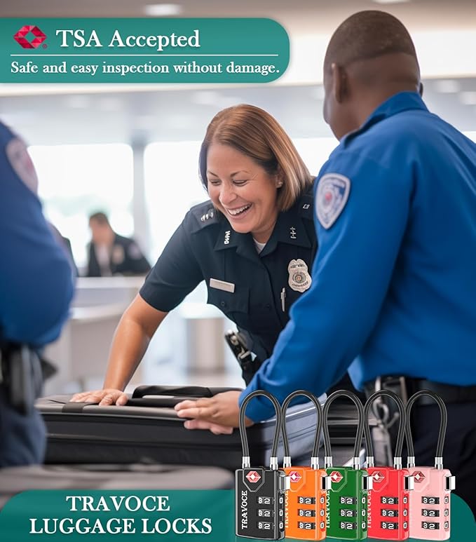 TSA Approved Luggage Locks, Travel Locks Which Also Work Great as Gym Locks - Image 4