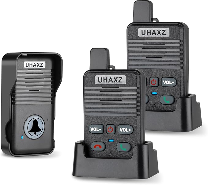 Wireless Doorbell, Hand-Free Door Bell, 1000Ft Long Range, Full Duplex 2 Way by UHAXZ