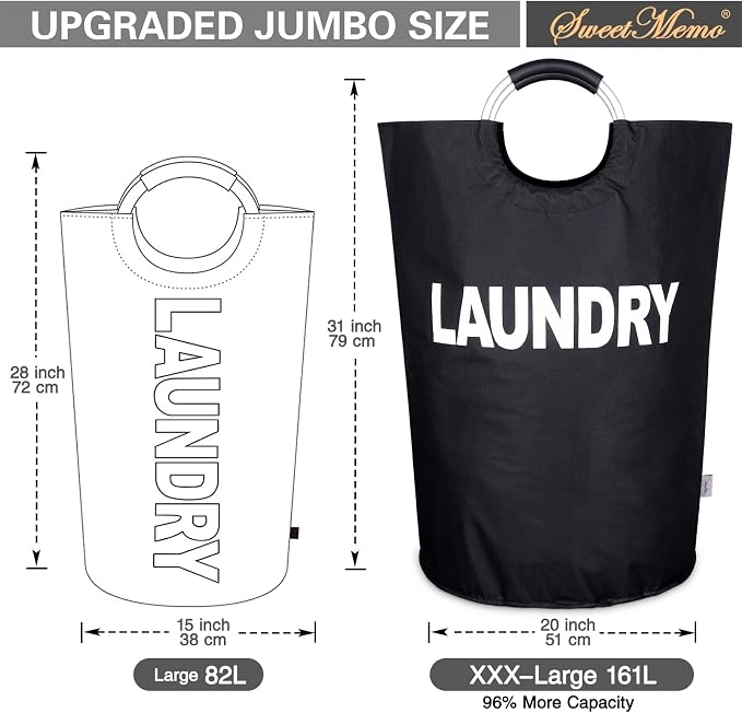 Laundry Basket Collapsible，Freestanding Clothes Hamper Bag - Image 2