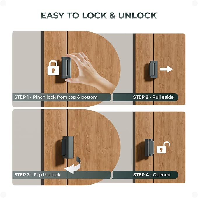 3Pack Home Security Door Reinforcement Lock Childproof, Door Lock - Image 6